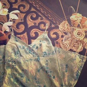 Vintage 1990s Green Lace Floral Tank Dress